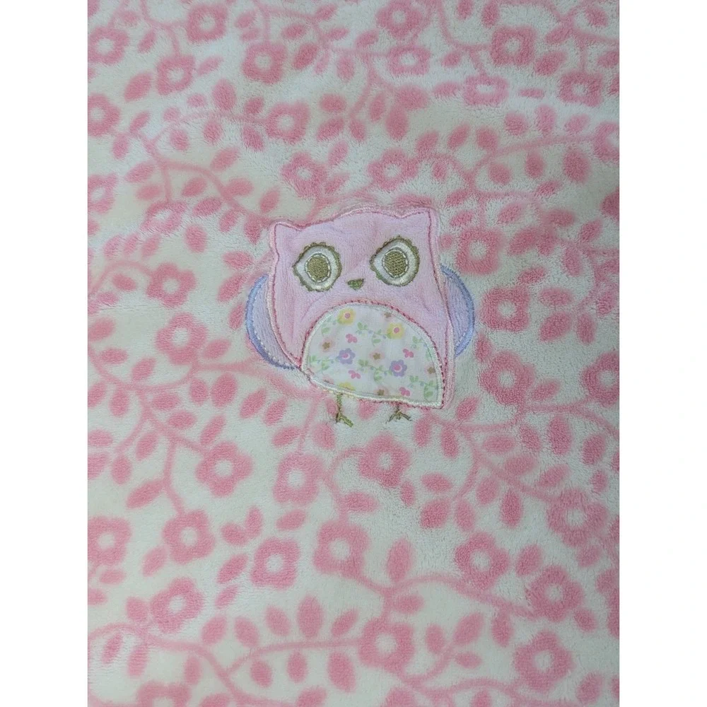 Circo Pink Owl Purple Wings Baby blanket floral flowers
